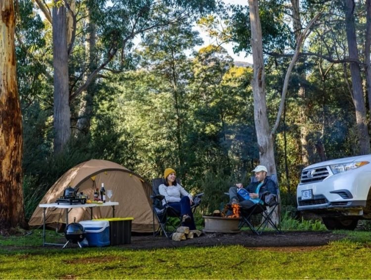 camping gear set up small